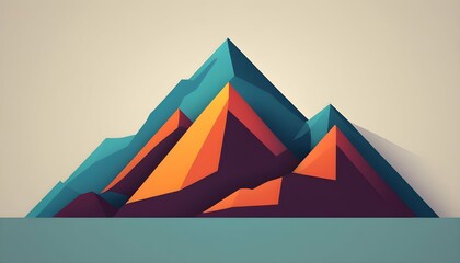 A geometric mountain icon with bold angular shape upscaled_3