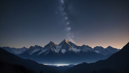 A mountain range outlined against a star filled ni upscaled_3 1