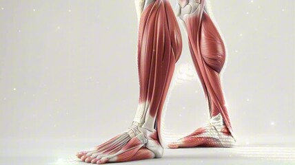 human body parts anatomy. 3d illustration of human leg anatomy