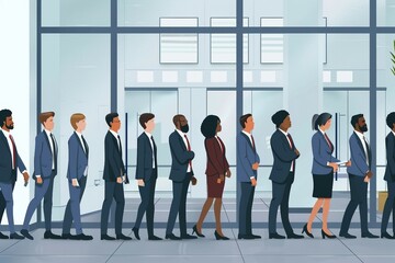 Fototapeta premium a group of business people standing in a line