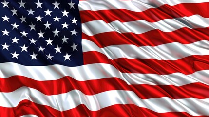 Fototapeta premium American USA flag wavy shape clear ultra high details