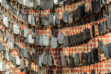 Dogtags hanging as a memorial