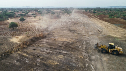 Heavy machines at work, in jungle