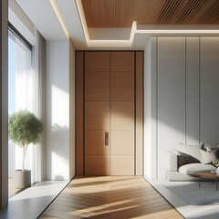 Elegant Minimalist Wood Door, The Ultimate Sleek Design for Contemporary Homes