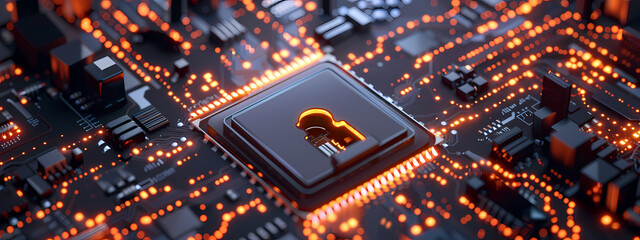 Cyber Lock on High-Tech Circuit Board