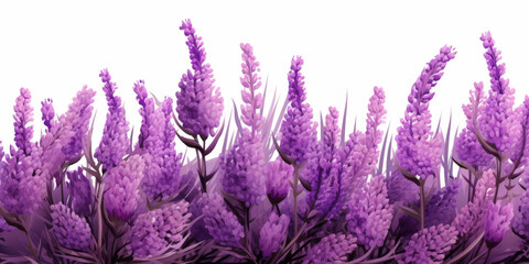 Lavender flowers on white background,  Lavender, floral background. op view, copy space