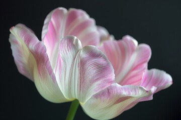 Close-Up of Pink and White Tulip Petals