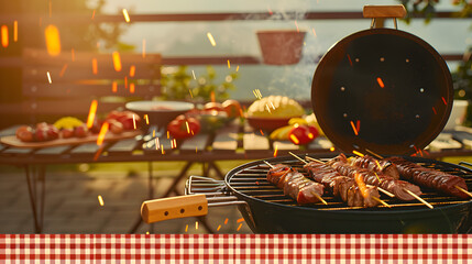 Barbecue party blank invitation