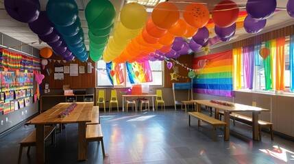 A community center hosting a Pride Month celebration