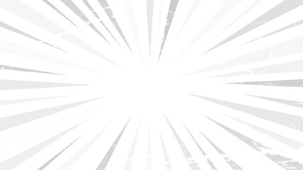 Radial light white and gray with grunge effect abstract sunburst background.