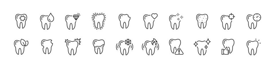 set of teetth icons, dentist, health care