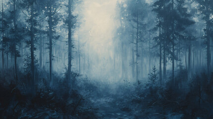 Obraz premium A forest path in autumn oil painting on canvas, with fallen leaves and warm, earthy colors