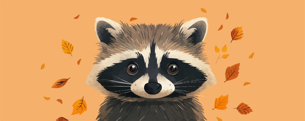 raccoon. vector simple illustration