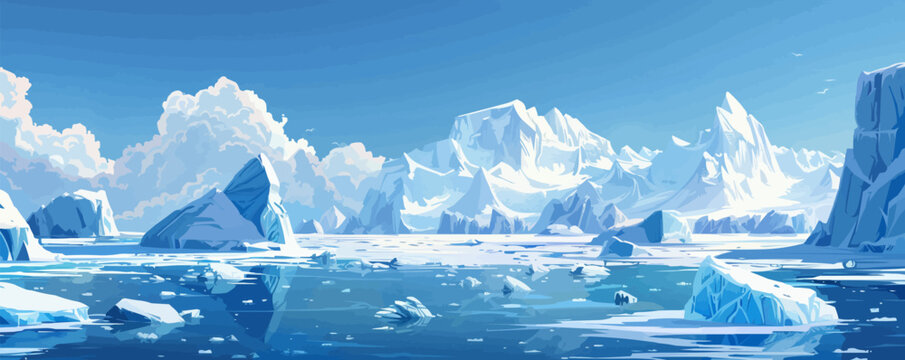 Vector cartoon Arctic ice