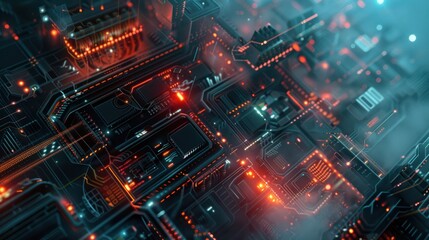 Obraz premium abstract technology background - High-Tech Circuitry Network