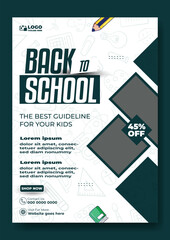 Back to school admission flyer template design