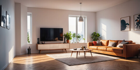 Living Room with Couch, Coffee Table.
