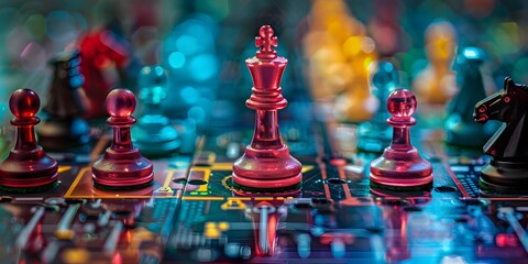 Digital Themed Chess Board Game Promoting Logic and Strategy