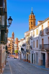 Naklejka premium View on the centre of historical andalusian city Antequera, Spain