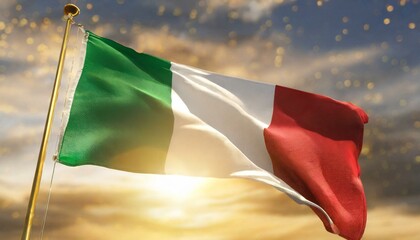 Elegance in Motion: The Italian Flag Blowing in the Wind