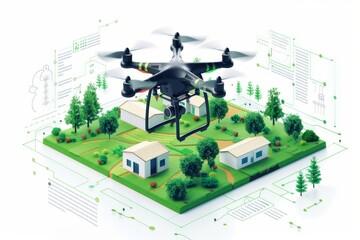 Automated drone agriculture for eco friendly farming, plant health management, and advanced field technology in digital farming.
