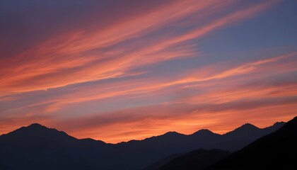 A mountain range silhouetted against a sky ablaze upscaled_4