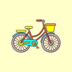 Fototapeta premium Hand drawn bicycle. Bicycle flat illustration isolated