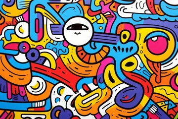 Vibrant abstract graffiti art bold colors playful shapes, perfect modern wall decor creative projects.