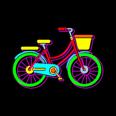 Fototapeta premium Hand drawn bicycle. Bicycle flat illustration isolated
