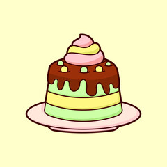 Delicious Birthday Cake Vector. cake vector isolated illustration