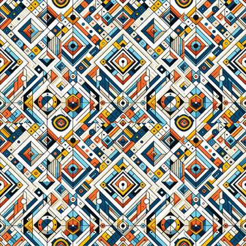 Intricate Geometric Art Deco Pattern Seamless Vector Design - p9
