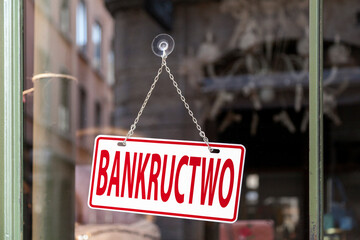 Bankruptcy - Sign written in Polish