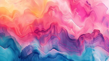 Pastel Watercolor Abstract with Flowing Colors