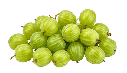 Fresh Gooseberries Isolated on White Background
