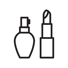 Perfume and lipstick vector icon