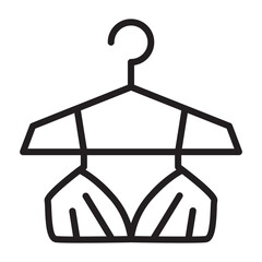 Bra on hanger line icon vector
