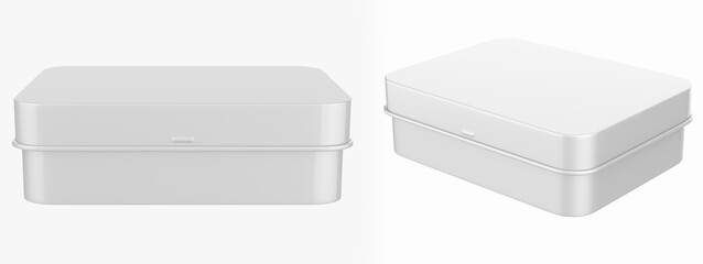 metal box isolated on white background. 3d illustration