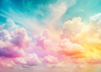 Fototapeta na wymiar rainbow cloud background with pastel colored