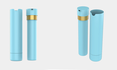 Matte Bottle with Pump Mockup Isolated On White Backround. 3d illustration