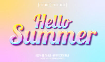 hello summer editable text effect