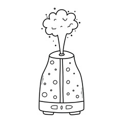 Aroma diffuser vector doodle illustration isolated on a white background.
