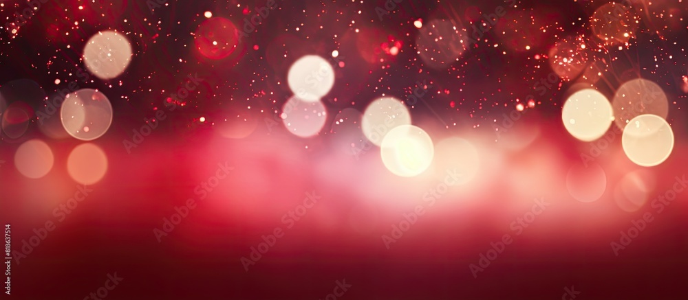 Poster a festive red christmas with blurred lights in the background providing a perfect copy space image