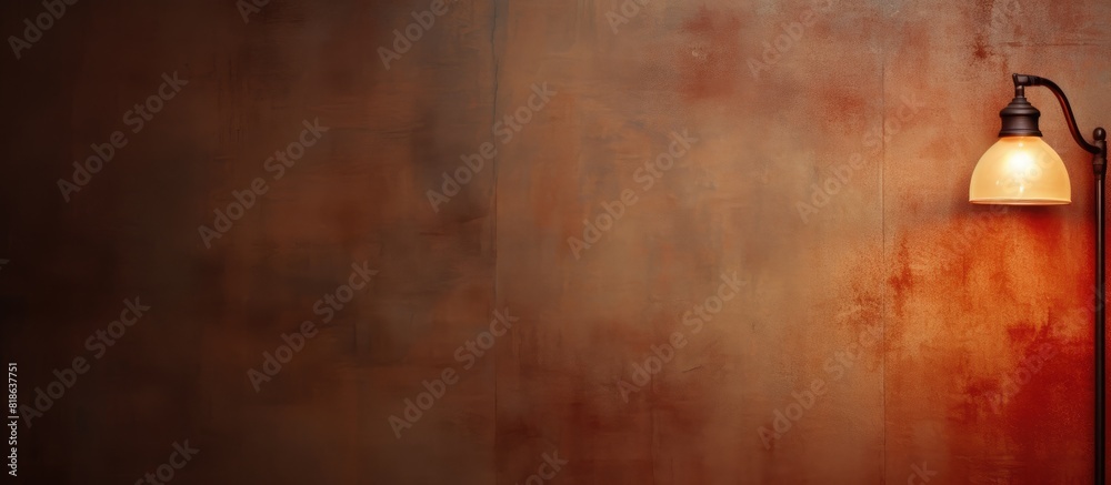 Aufkleber Textured background with a wall lamp providing ample copy space image