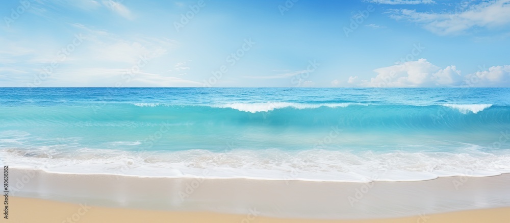 Poster the sandy beach and tropical sea create a soft wave serving as the backdrop for this beautiful copy 
