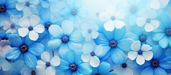 Colorful fresh blue flowers create a stunning floral backdrop and wallpaper perfect as a copy space image