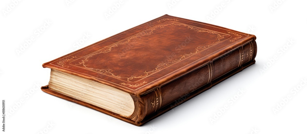 Fototapete An antique book is displayed on a white background with plenty of space around it for other images or text. Creative banner. Copyspace image