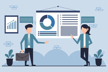 Corporate Data Presentation - Professional Business Illustration