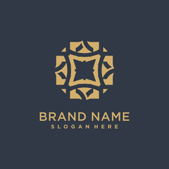 Gold flat abstract logo template