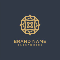 Gold flat abstract logo template