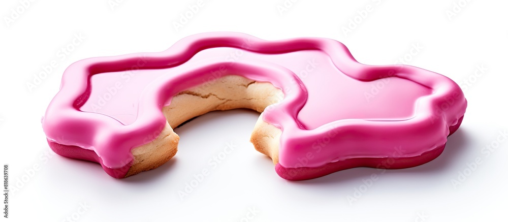 Poster a pink cookie cutter can be seen on a white background in this image that has copy space